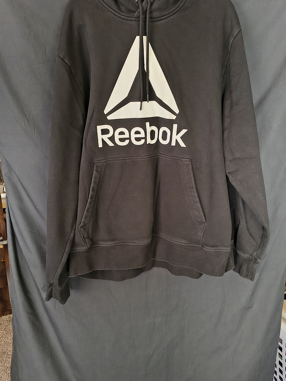 Reebok Men's Black Logo Hoodie Sweater